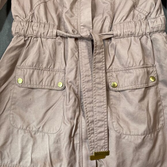 H&M Womens Taupe Belted Jacket With Gold Accent Buttons Size 8 Medium - Picture 3 of 13
